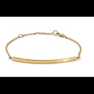 Jennifer Zeuner Gold Bar with Diamond Bracelet